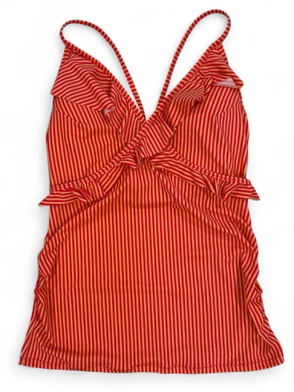 Motherhood maternity ruffle striped tankini top